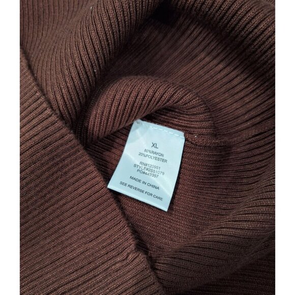 NWOT Pink Rose Brown Sleeveless Ribbed Knit Bodycon Dress/Sz. XL - Picture 4 of 5